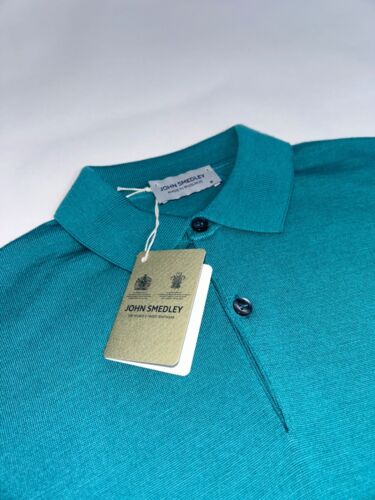 John Smedley Men's Knitted Polo Shirt Camden Knit Button LS Merino Wool England - Picture 21 of 25