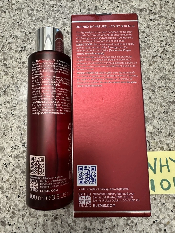 ELEMIS ACEITE CORPORAL CAMELIA JAPONESA HIDRATANTE 3,3 oz/100 ml TAMAÑO COMPLETO CAJA SELLO $62 Foto 2 de 4