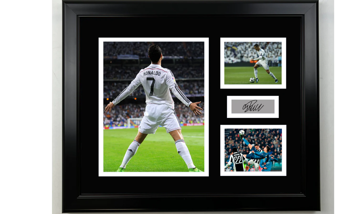 Framed Cristiano Ronaldo Real Madrid Facsimile Signature Collage