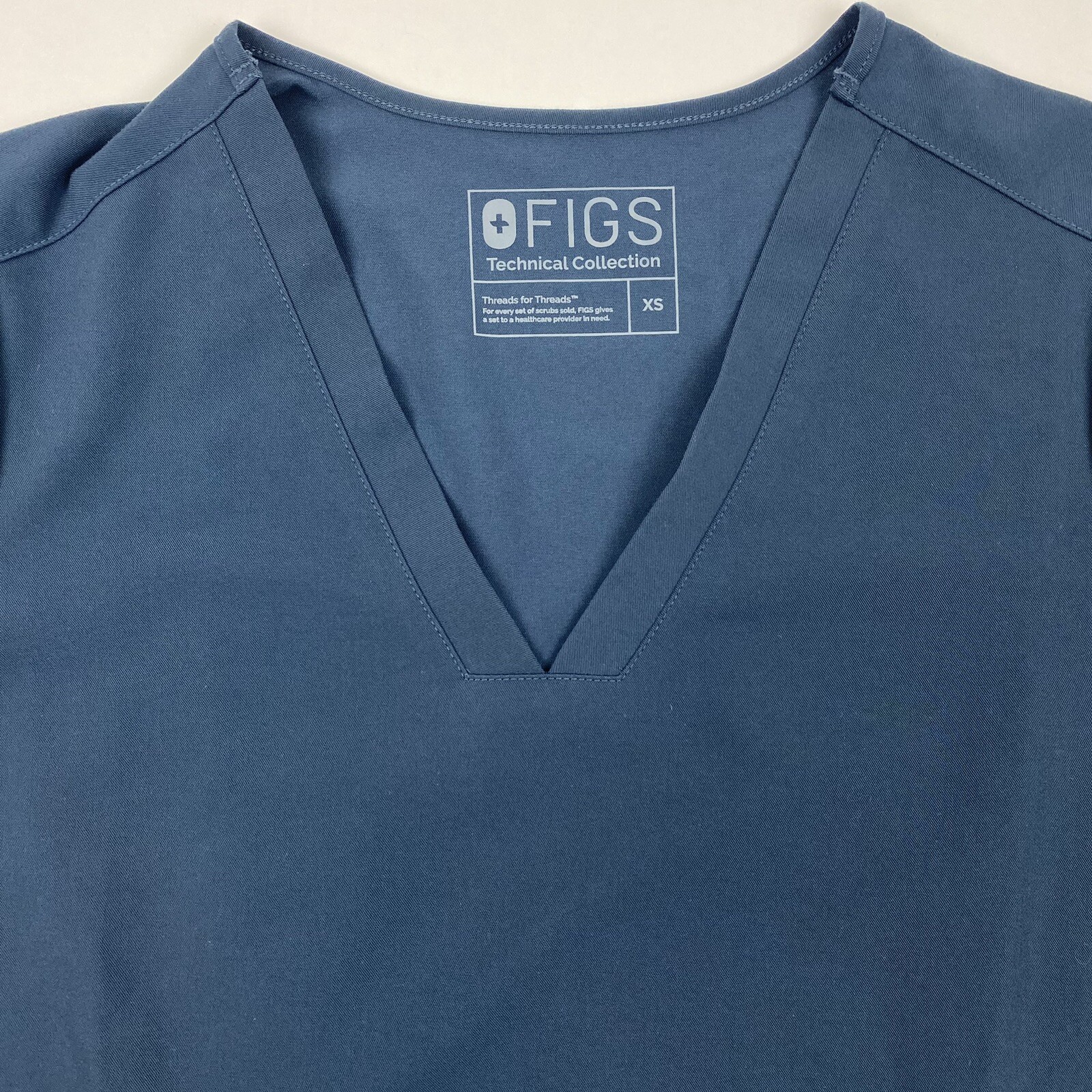 FIGS Technical Collection Scrub Top Solid Blue Wo… - image 2