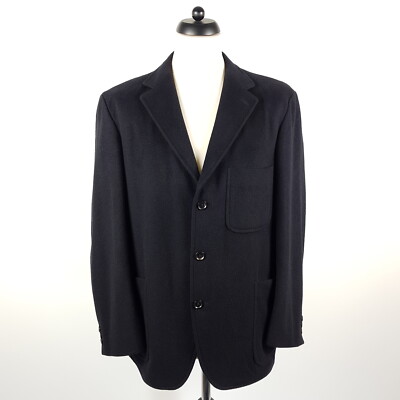Regent 100% Angora Sakko Herren Gr. 26 (52 S) Schwarz Ungefüttert Jacke Jackett