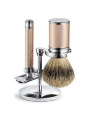 Muhle Rose Gold Safety Razor And Brush 3 Piece Set W/Stand “Gift set”
