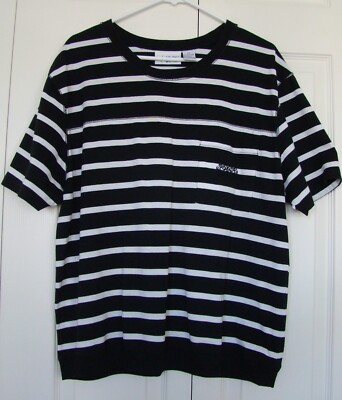 PLUS SIZE B&W STRIPE KNIT TOP by PARADISE BAY PLUS   SZ 2X