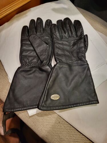 Harley Davidson | Men's Leather Gauntlet Riding Gloves W/Fringe (M)