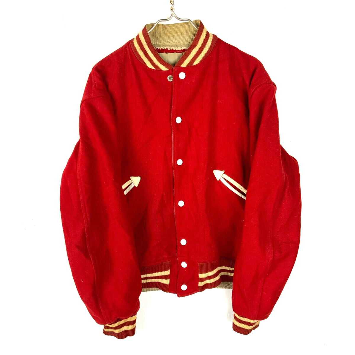 ジャケット・アウター 80s BUTWIN stadium jacket Vintage 80's Butwin Letterman Varsity Jacket Leather Sleeves