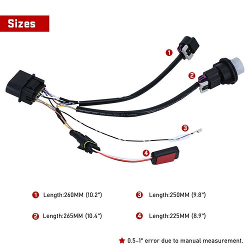 2X Headlight Conversion Wire Harness Kits For Dodge Ram 1500 2500 3500 2013-2018 - Picture 5 of 12