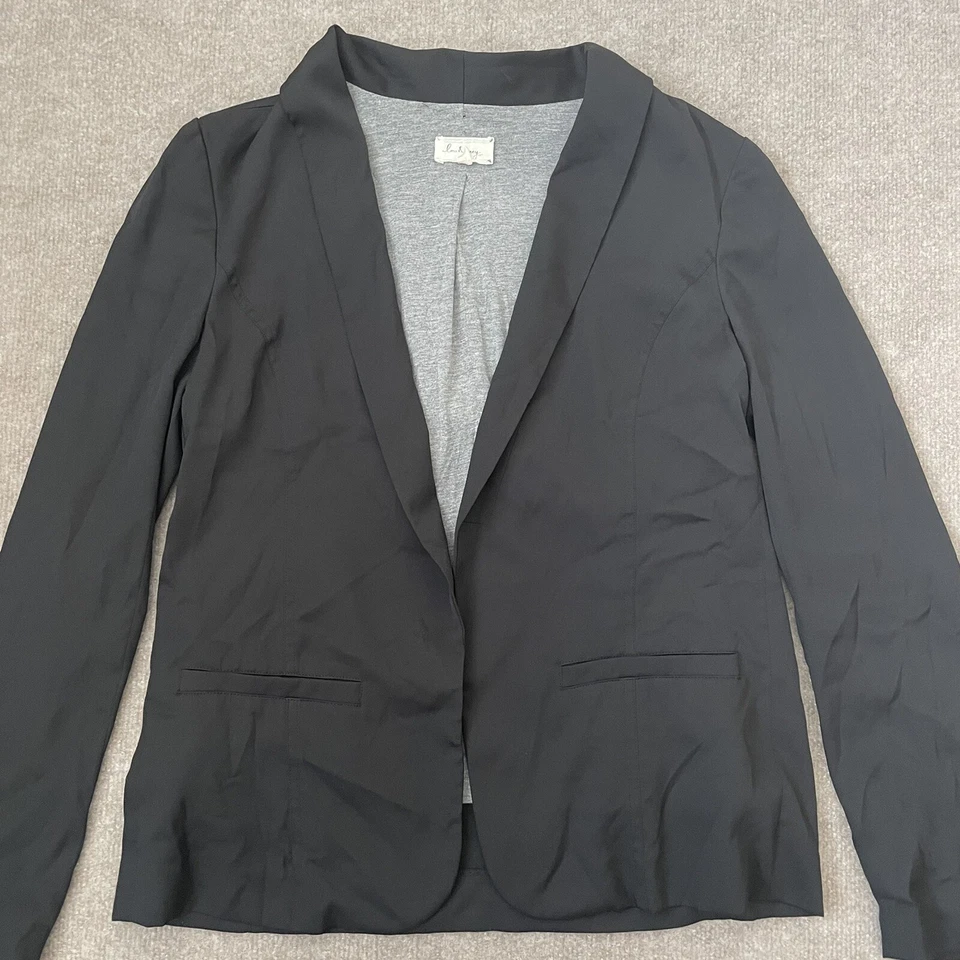 Blazer Lou & Grey Mujer Pequeño Negro Ligero Jersey Forrado Informal Cómodo Foto 2 de 4