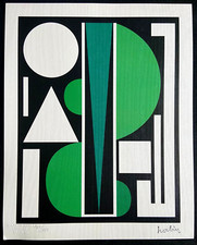 Auguste Herbin Lithographie COA Original Numéroté Estampillé Agréé 180 Ex