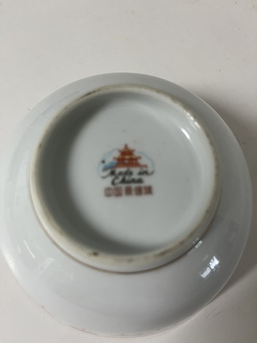 3 China Miso Soup Bowls Children Playing Ping Pong Border Pattern Lucky Boys Tea - Picture 11 of 11