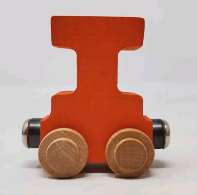 I Orange Alphabet Letter Wooden Car Thomas & Brio Compatible Name Train Vermont 
