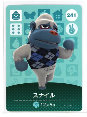 Animal Crossing Amiibo Card Japan No.241 Hans Snail Gorilla | eBay