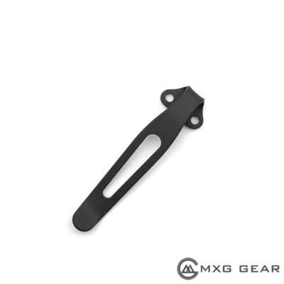 (Black) Titanium Deep Carry Pocket Clip Made For Zero Tolerance ZT0566 ZT0566CF