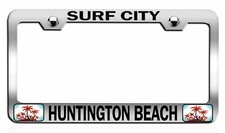 Surf City Huntington Beach Beach License Plate Frame-can Personalize Surf City Huntington Beach Beach License Plate Frame-can Personalize