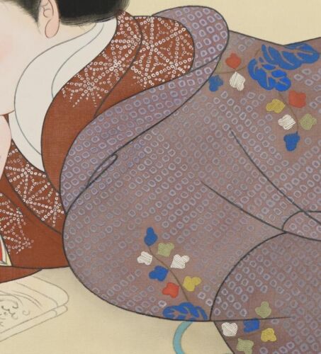 Geisha JAPANESE PAINTING HANGING SCROLL JAPAN Old Art VINAGE BEAUTY Japan 456r - Picture 2 of 9