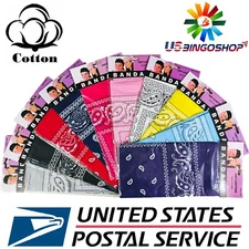 Bandana 100% Cotton Double Sided Print Paisley Cowboy Scarf Party Favor Headband