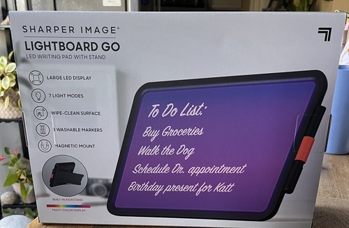 Sharper Image LightBoard LED Writing Pad with Stand Multi Color Display- NEW - Picture 2 of 3