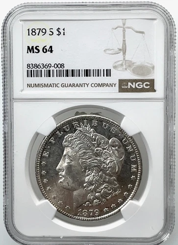 1879-S $1 Morgan Silver Dollar  NGC MS 64 Semi-Proof Like Obverse/Reverse