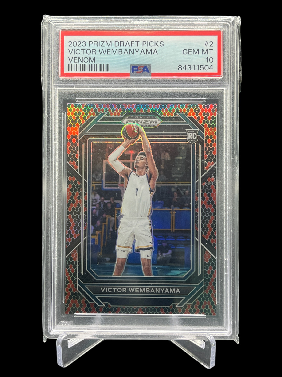 2023 Panini Prizm Draft Picks Victor Wembanyama Rookie Snakeskin Venom PSA 10 #2