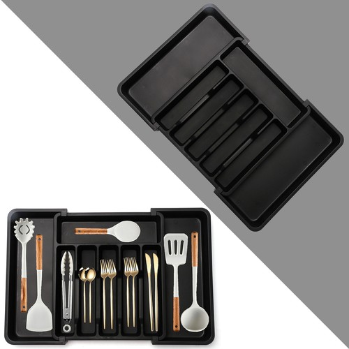 Silverware Drawer Organizer Tray Kitchen Storage Holder Flatware Cutlery Utensil - Picture 5 of 13