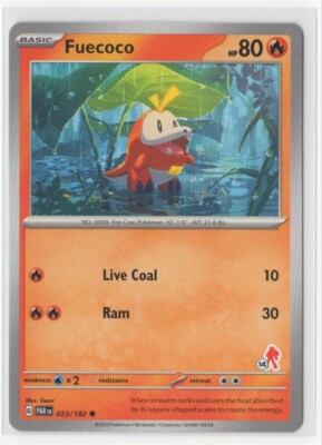 Pokemon Paradox Rift - 023/182 Fuecoco Armarouge Stamp #14