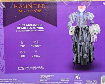 NEW -Haunted Living 5' Animated Talking LED Beatrice Headless Maiden Animatronic
