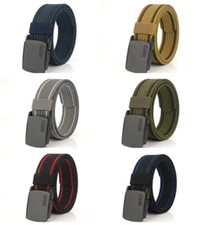 47x1.5" Unisex ENNIU Belt Leisure Thick Nylon Work Belt Zine Alloy Buckle Belt