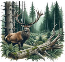 XXL 18X18 Autoaufkleber Hirsch im Wald Aufkleber Wetterfester Vinyl