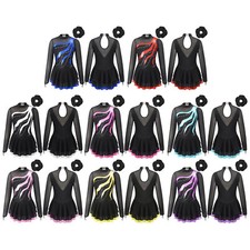 Kids Girls Outfit Soft Set Performance Costume Competition With Hair Band Dress