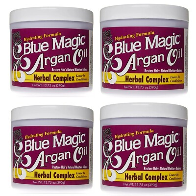 Blue Magic Arganöl Kräuterkomplex Leave In Conditioner 390g (4er Pack)