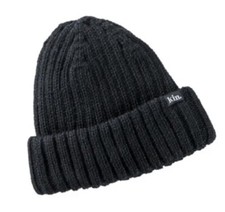 Black Stripe Satin Lined Short Beanie