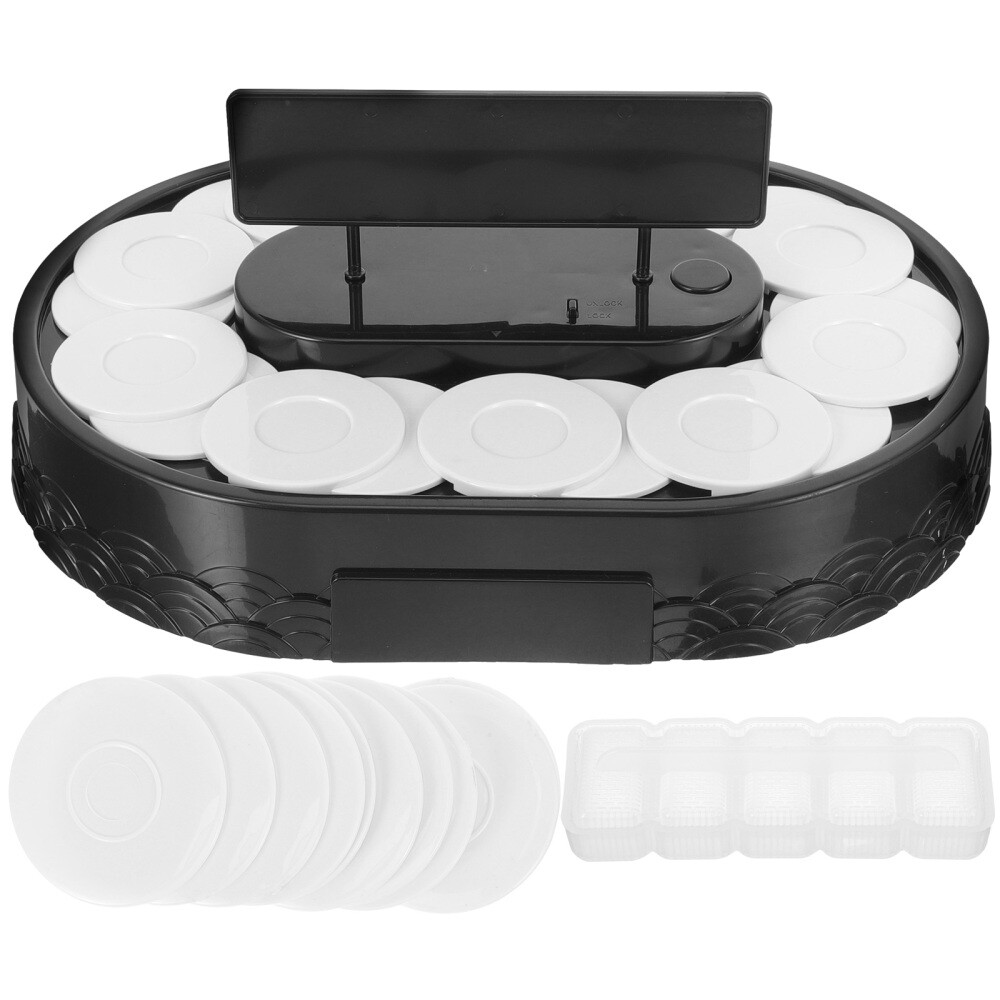 Cupcake Stand Holder Fridge Turntable Revolving Sushi Machine-image