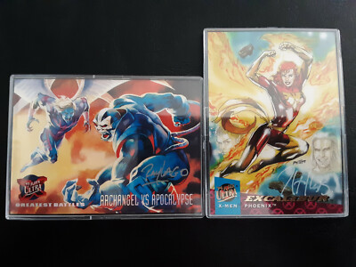 1994 and 1995  Fleer Ultra X-Men Artist Auto 2-card lot 