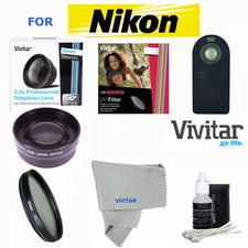 52MM HD 2X TELEPHOTO ZOOM LENS UV/CPL/ REMOTE FOR NIKON D5100 D5200 D5300 D5500