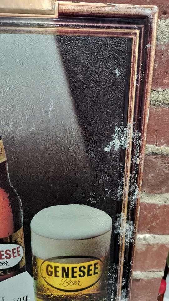 VINTAGE GENESEE BEER FOIL OVER CARDBOARD SIGN GENESEE BREWING CO