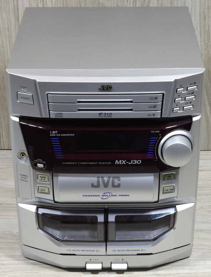JVC MX-J30 Hi-Fi Compact Component System w/Remote & Speakers - READ DESCRIPTION - Image 2 of 4