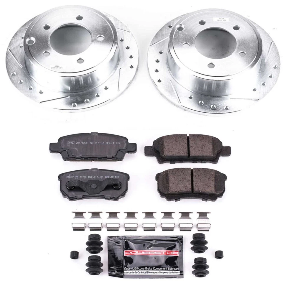 Kit de 5 tacos y disco de freno trasero Powerstop K3033 para Dodge Avenger 2010-2014 Foto 2 de 2