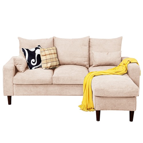 Modern L-Shaped Corner Sofa 2 3 Seater Armchair Couch With Footstool - Picture 67 of 411