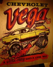 CHEVY VEGA FUNNY CAR VINTAGE 1970's IRON ON TRANSFER -NICE, B-22