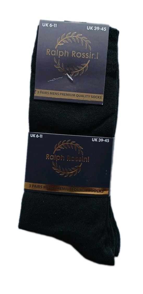 Ralph Rossini 3 Pairs Of Mens Socks UK 6-11. UK 39-45