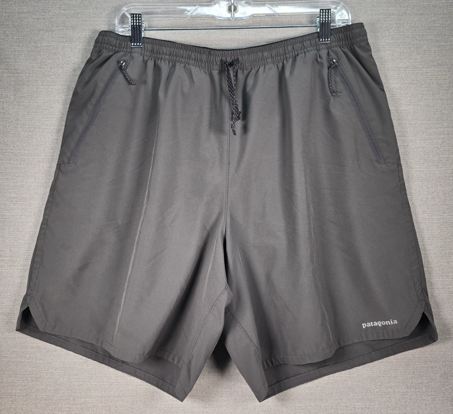 Patagonia Nine Trails Shorts Mens XL Gray Lined Athletic Hiking Outdoors Running