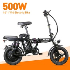 LagadsY14 Folding Electric Bicycle 500W48V12.5Ah for Adults Teens Commuter Ebike