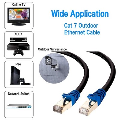 CAT7 Ethernet RJ45 Kabel geschirmt Netzwerk High Speed Kabel Gold 100 Fuß (SS)