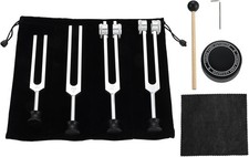 Tuning Forks Kit 128Hz 136.1Hz 256Hz 384Hz For Chakra Yoga Meditation Healing