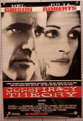 Conspiracy Theory 1997 Movie Poster 40x27 Mel Gibson Julia Roberts