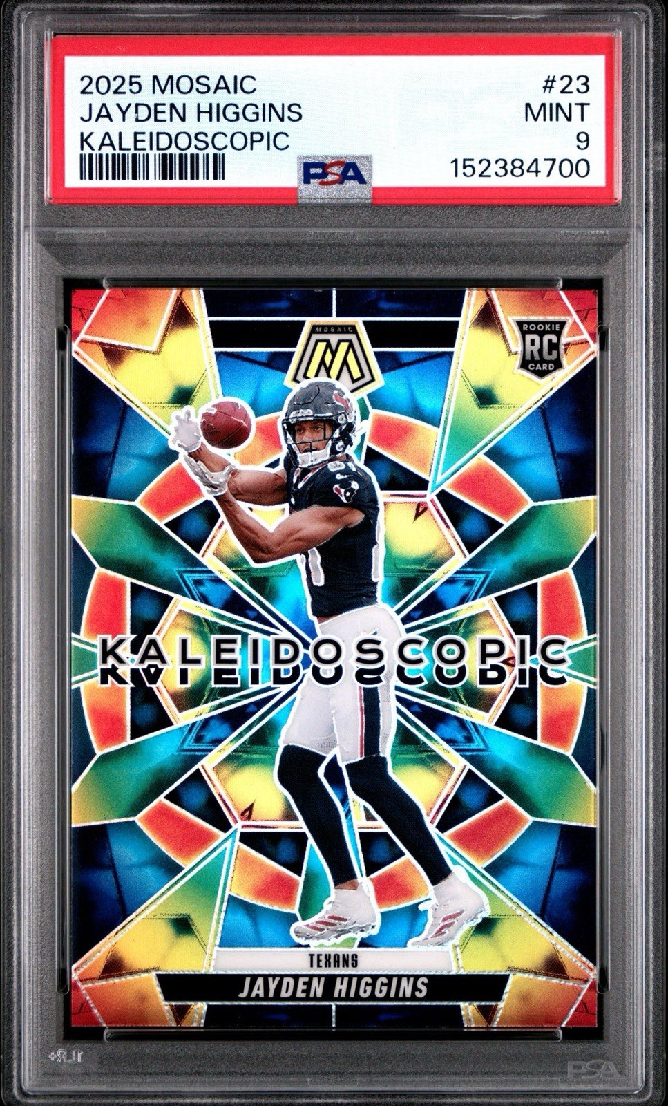2025 Panini Mosaic - Kaleidoscopic Jayden Higgins #23 (RC) - PSA 9