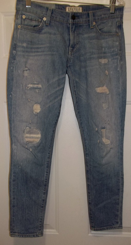 Textile by ELIZABETH & JAMES Ozzy Distressed Crop Skinny Jeans Sz 27 Inseam 27"
