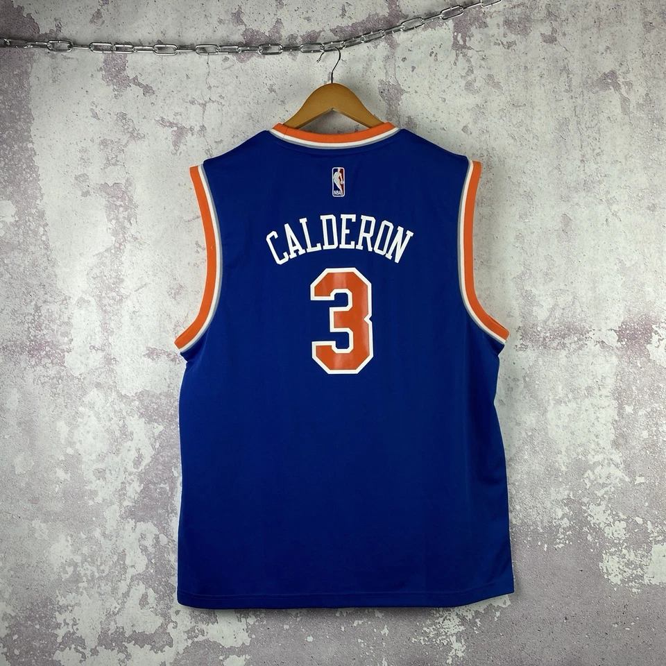 Camiseta De Colección Adidas New York Knicks NBA #3 CALDERÓN Baloncesto Azul Talla L Foto 2 de 4