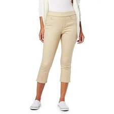 Signature Levi Strauss Gold Totally Shaping Pull On Capri Khaki Tan 14 W32 A4558