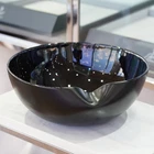 Elsa Peretti for Tiffany & Co 9” Black Italian Art Glass Thumbprint Bowl Signed