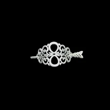 Vintage Vine Pattern Stick Barrette with Coordinated Hair Slide - Antique Silver